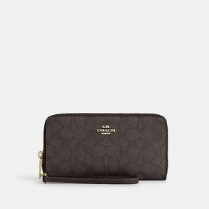 Coach Signature Brown Zip Wallet